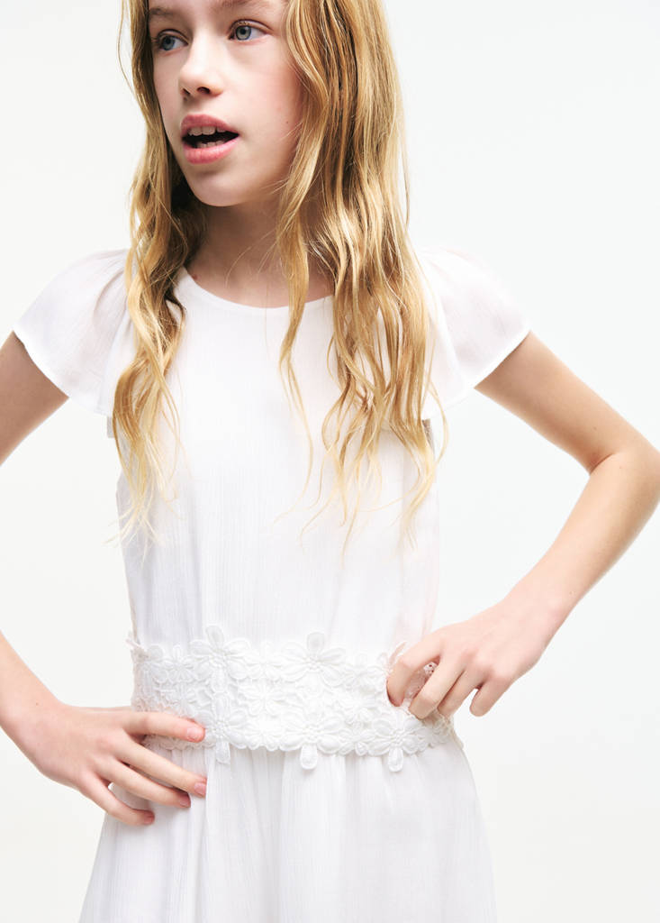 Long embroidered jumpsuit — White