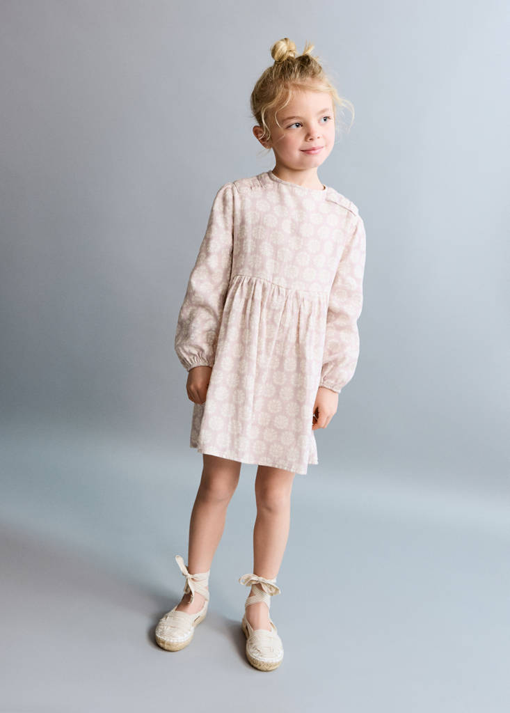 Short floral-print dress — Pink
