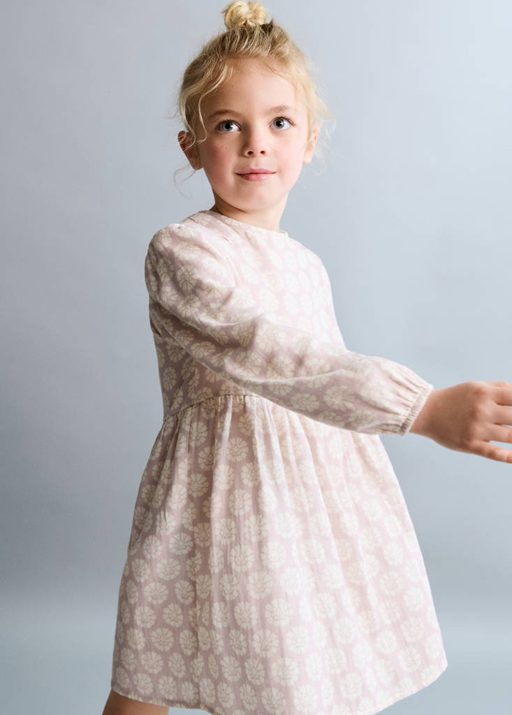 Short floral-print dress — Pink