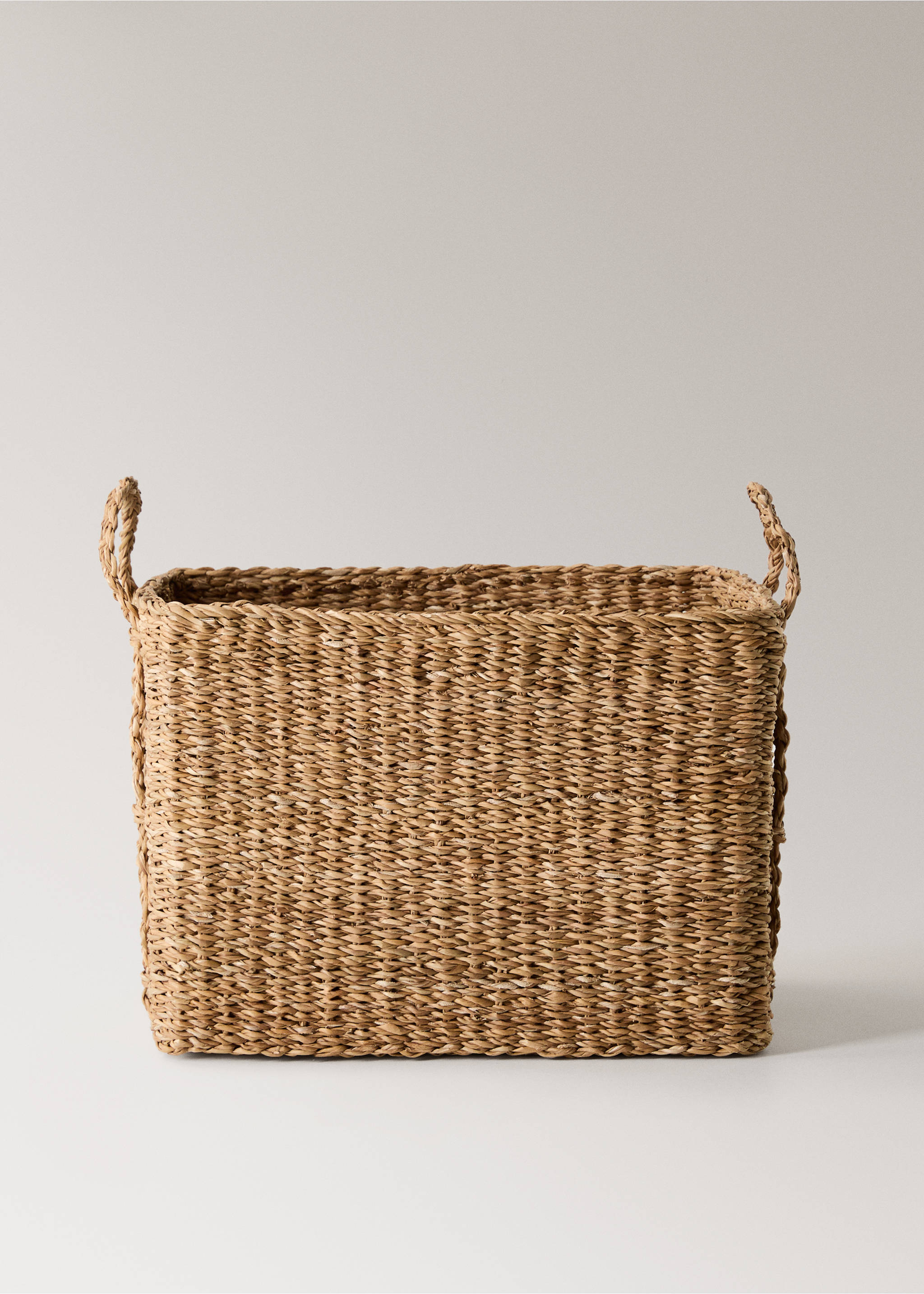 Medium braided seagrass basket with handles - Article without model, Brown. Ref: 27063737-00.