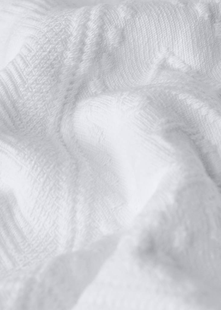 Vorgewaschene Jacquard-Tagesdecke, 300 g, für Betten 90/105 cm — Weiß