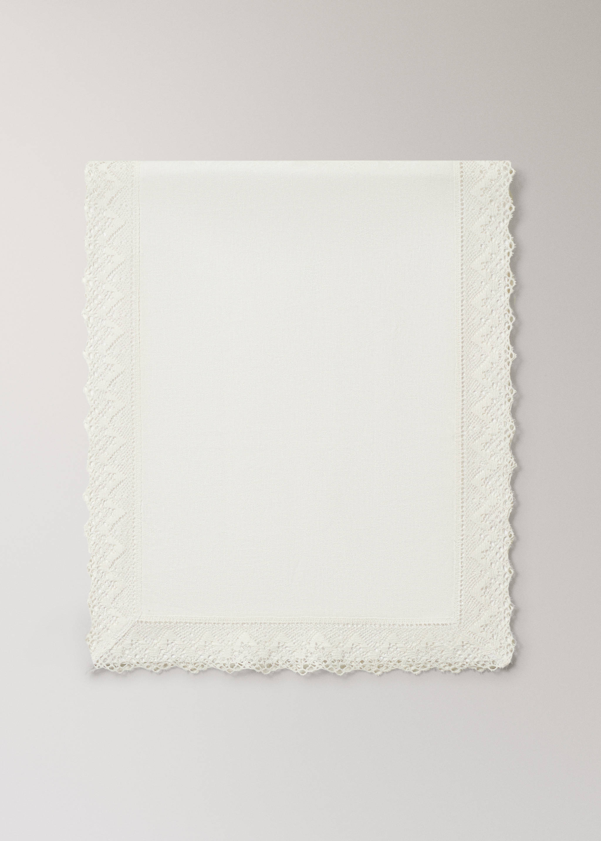 Jacquard linen lace floral table runner - Article without model