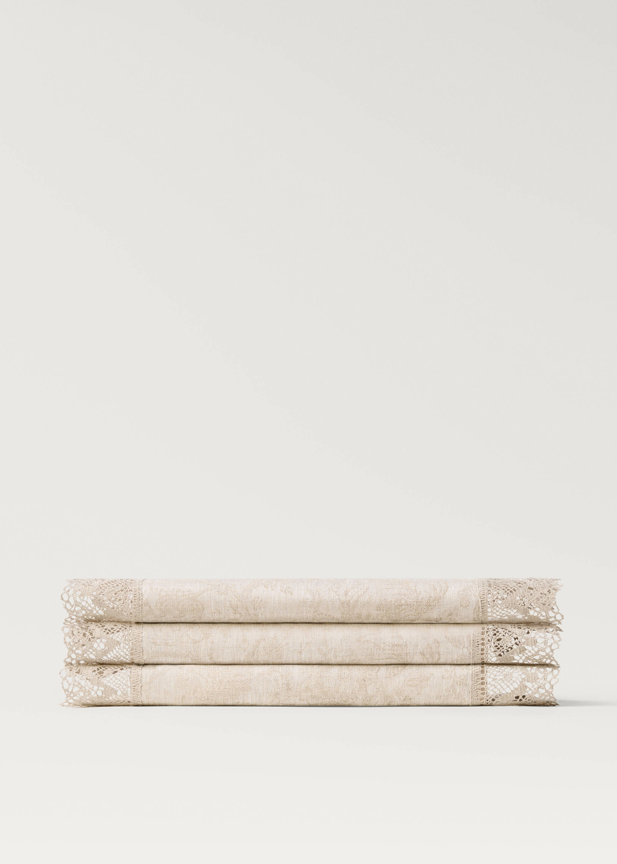 Jacquard linen lace floral table runner - Article without model