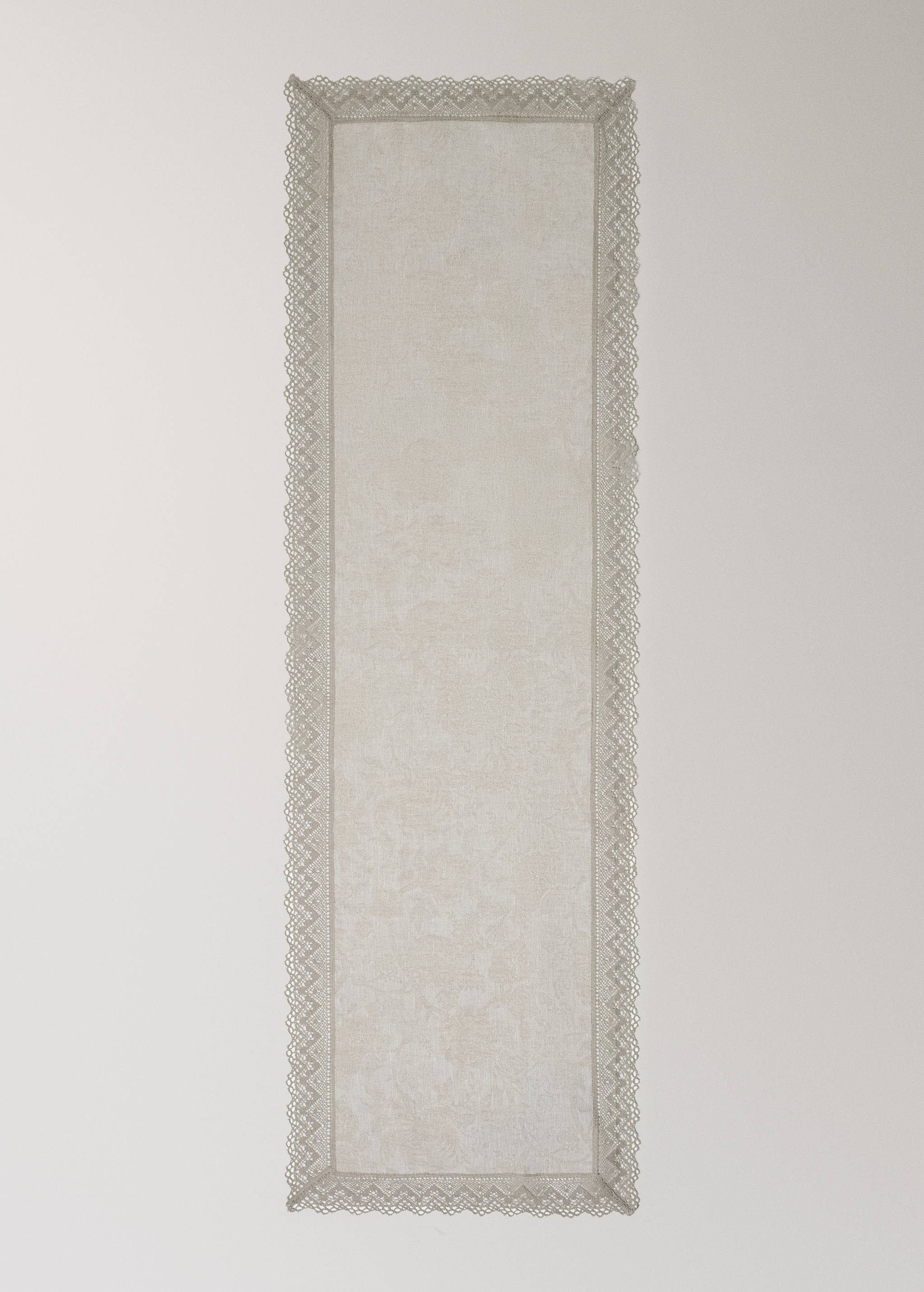 Jacquard linen lace floral table runner - Details of the article 3