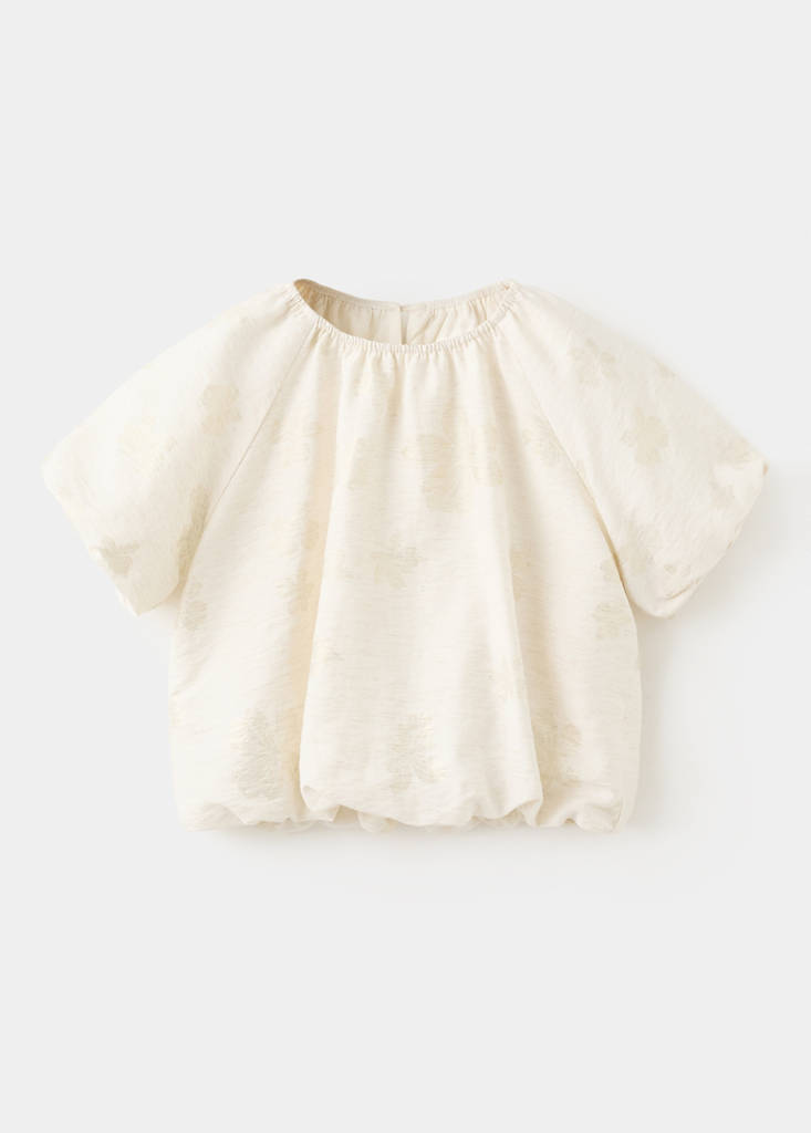 Printed crop blouse — Gold