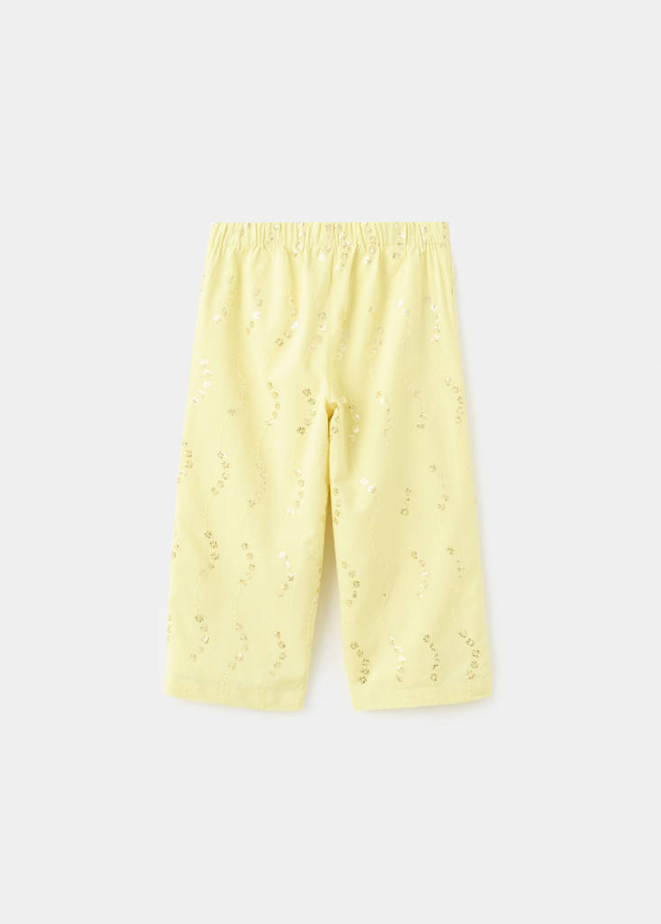 Trousers with flower detail — Lime