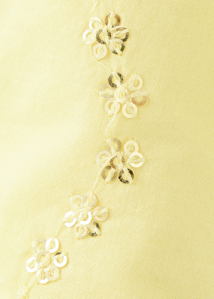 Trousers with flower detail — Lime