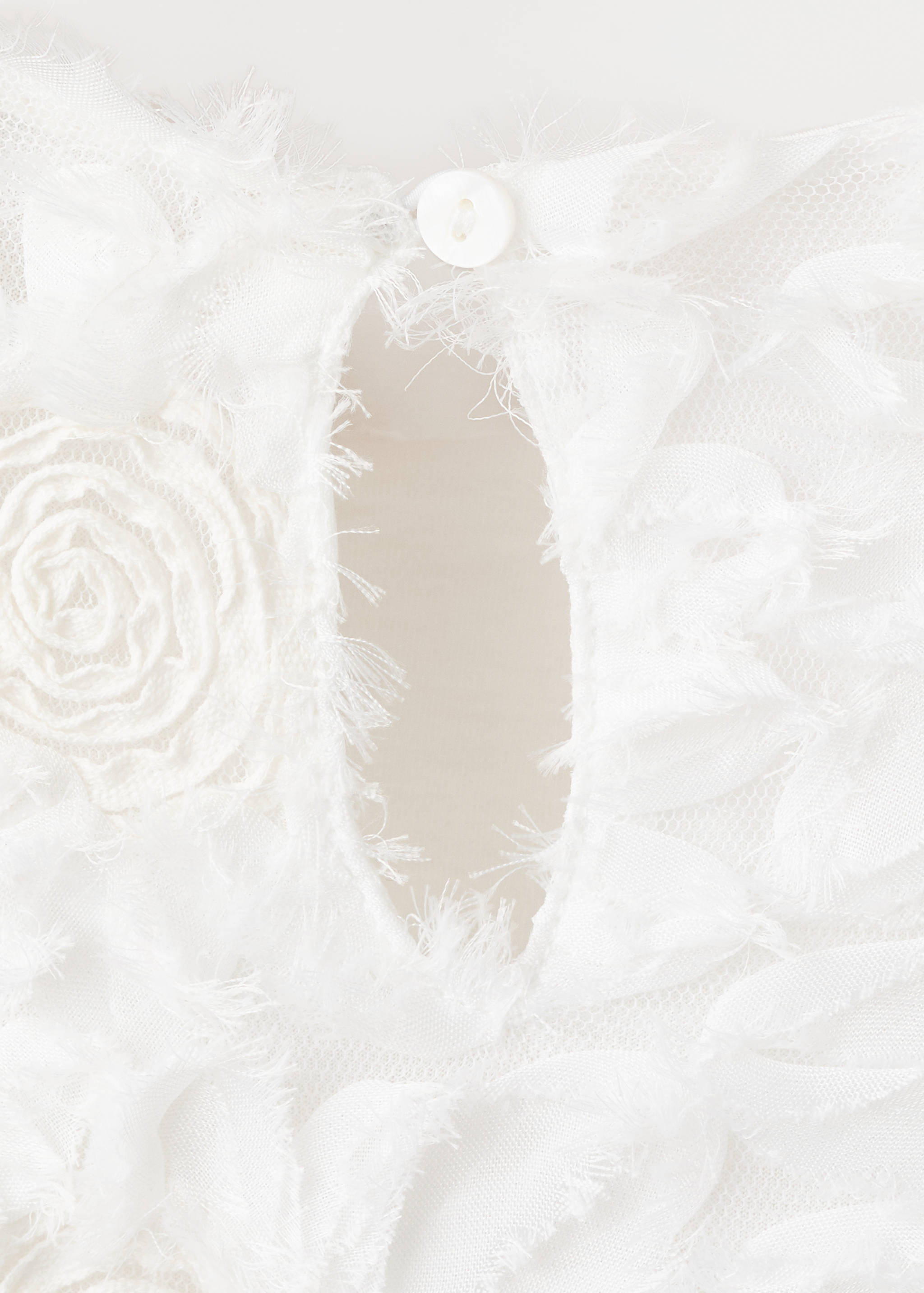 花朵刺绣薄纱连衣裙 - null