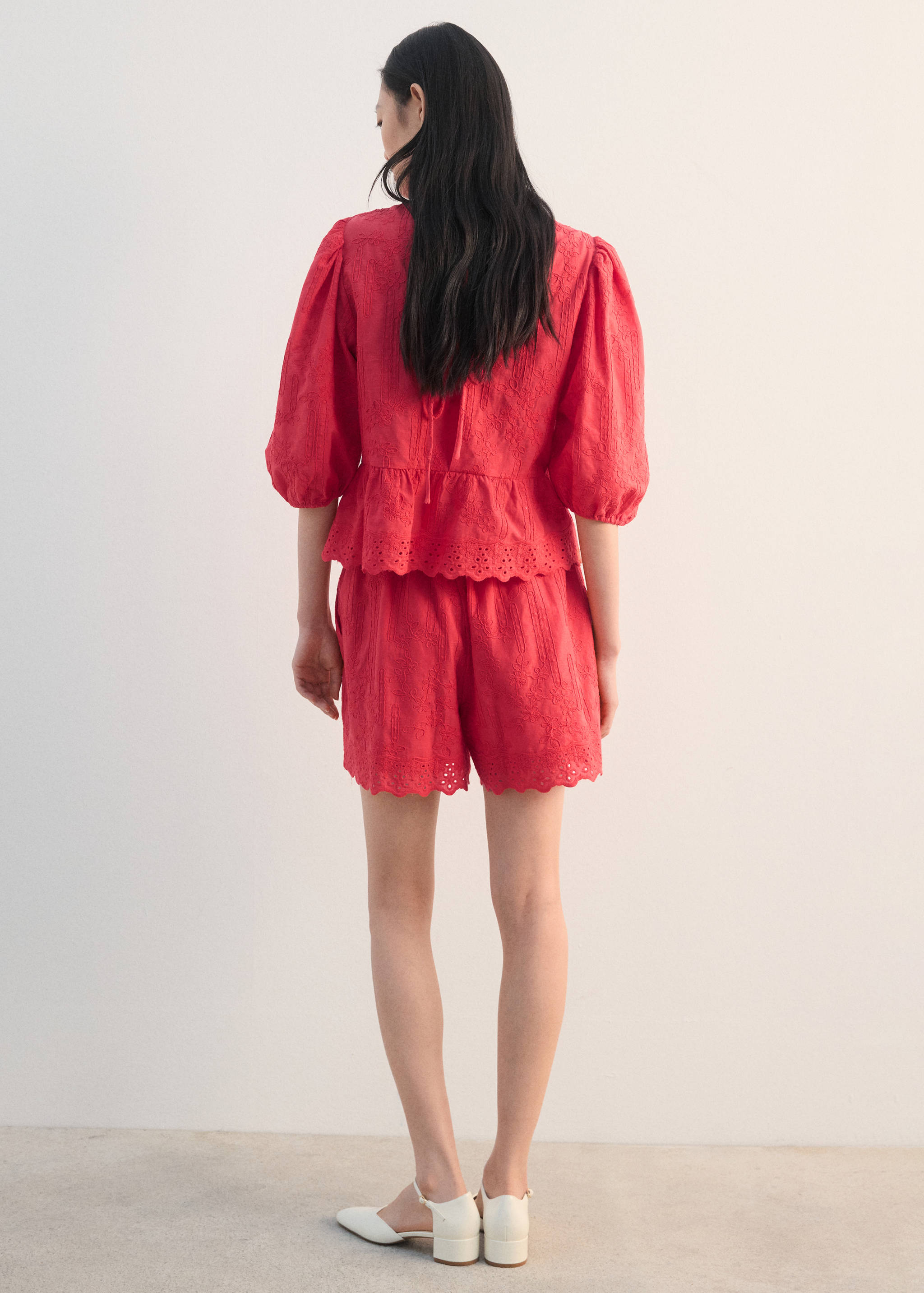 花纹刺绣女衬衫 - null