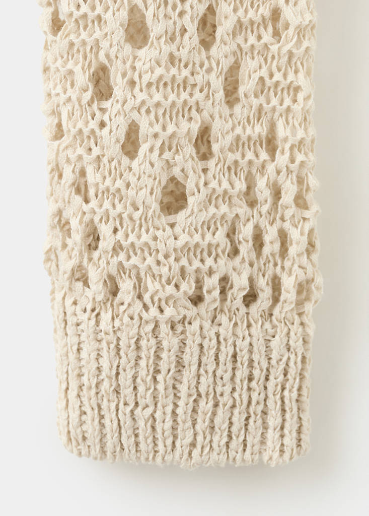 Openwork knit cardigan — Sand