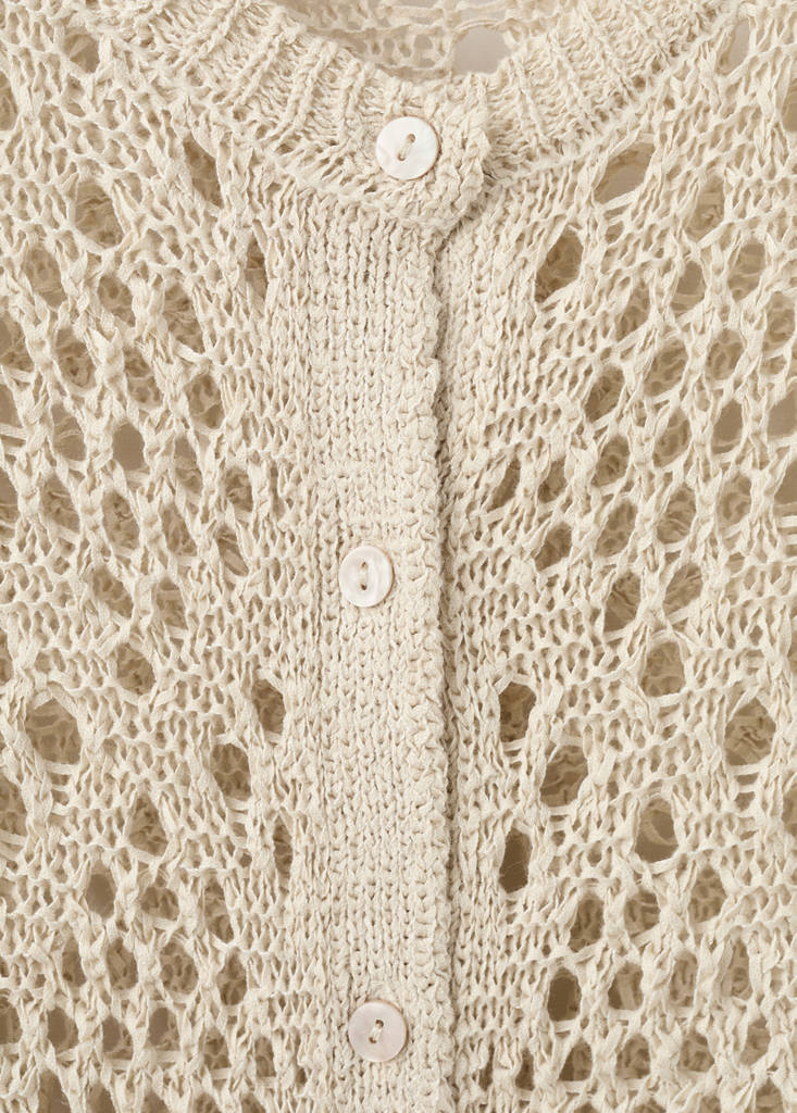 Openwork knit cardigan — Sand