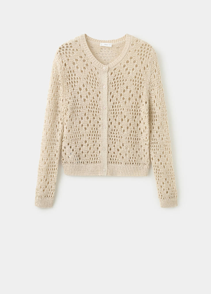 Openwork knit cardigan — Sand