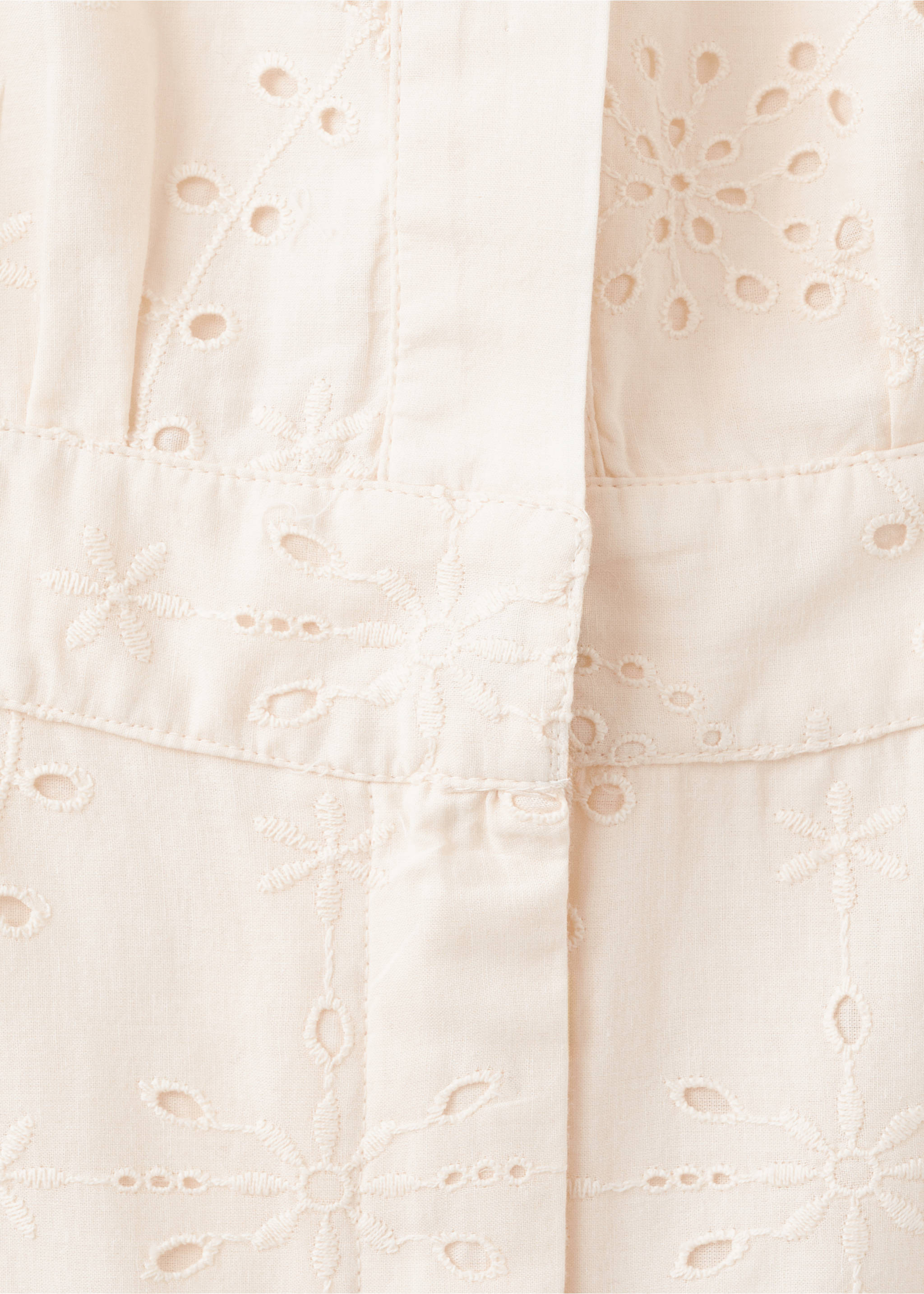 Embroidered cut-out romper - Details of the article 8, Ecru. Ref: 27064049-00.