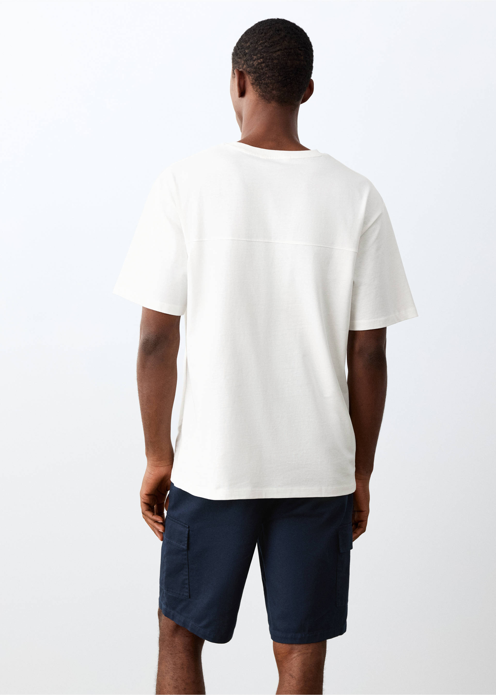 Essential cotton-blend T-shirt - Reverse of the article, Off White. Ref: 27064052-00.