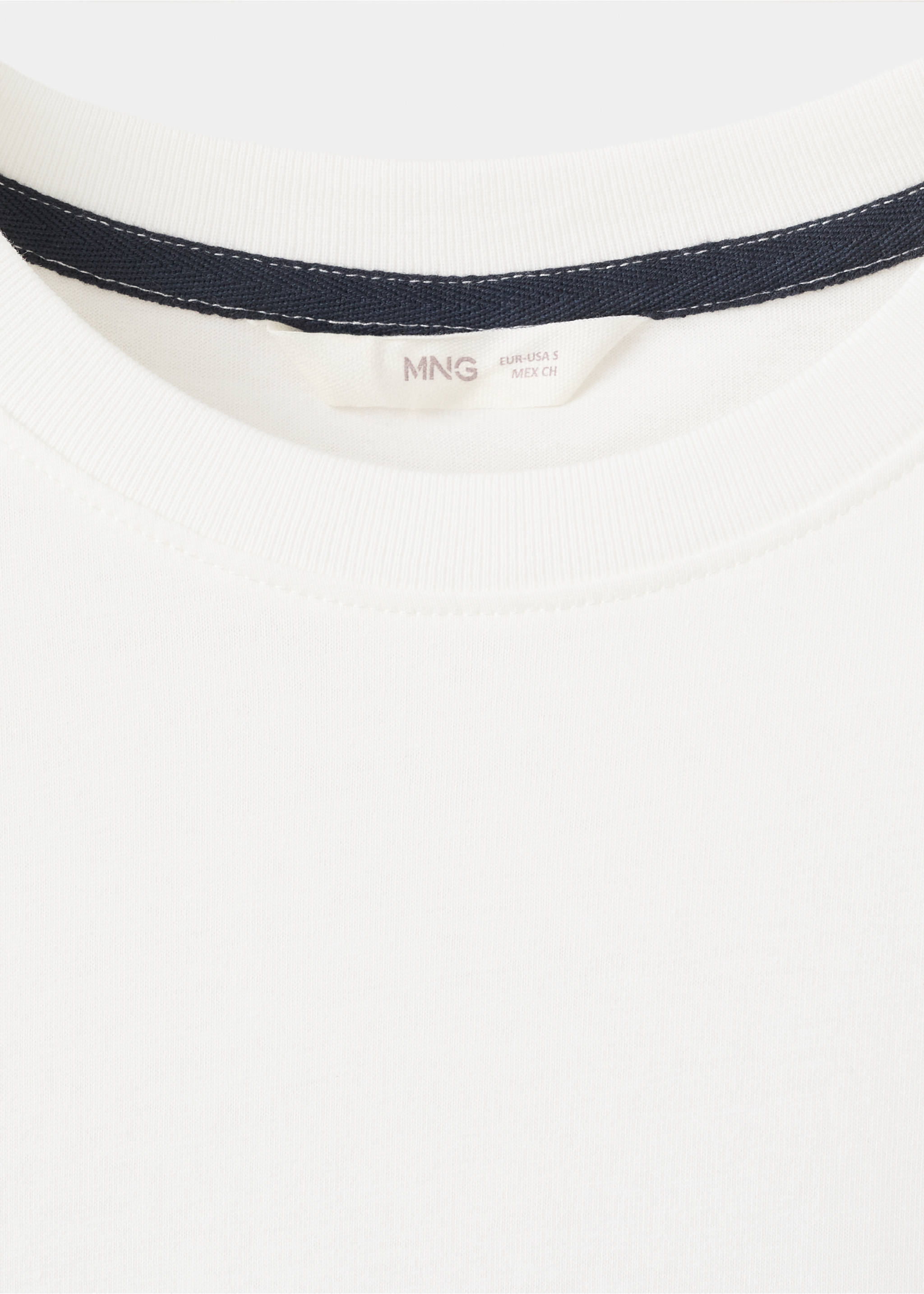 Camiseta básica algodón - Detalle del artículo 8, Blanco roto. Ref: 27064052-00.