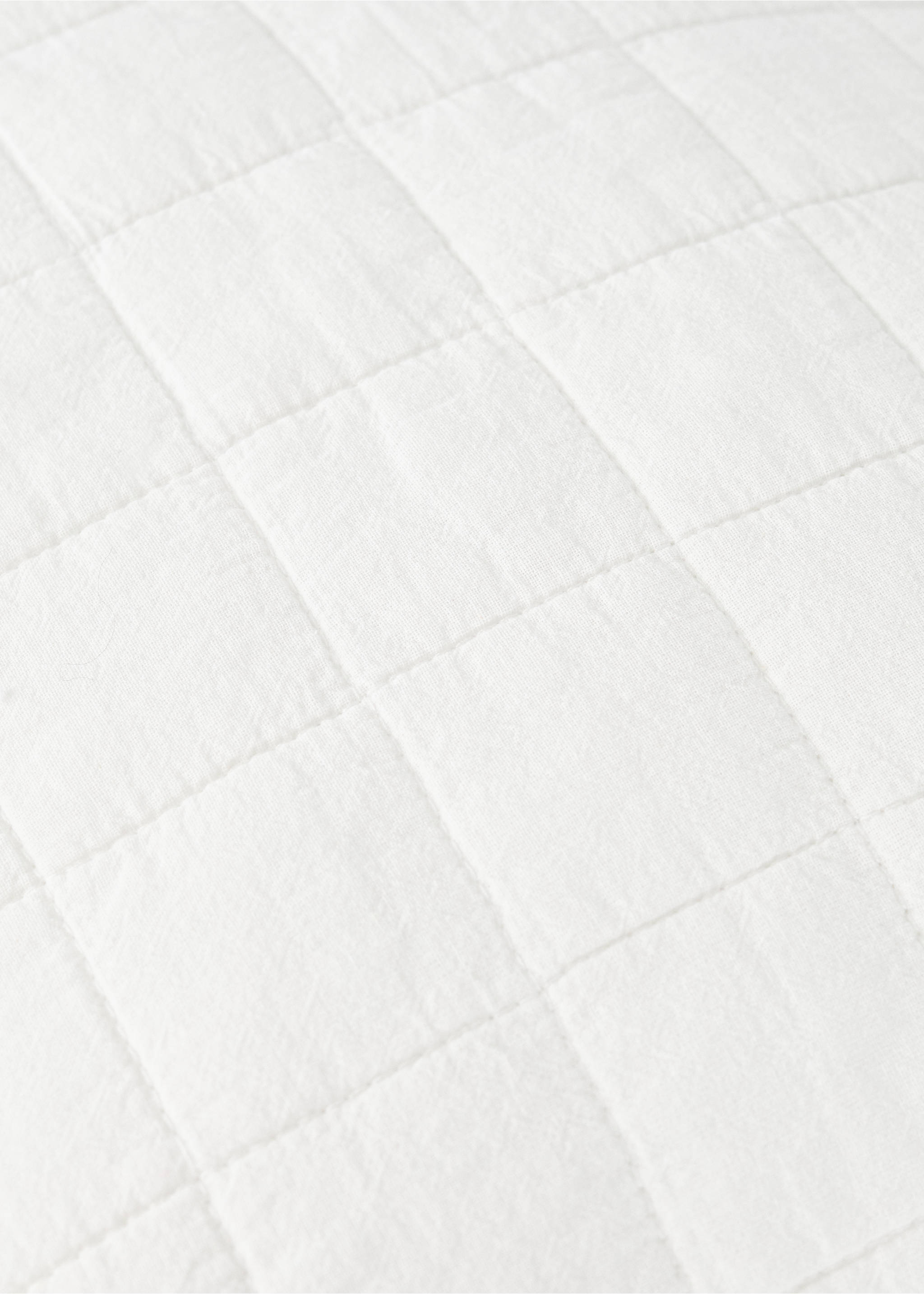 Children's cotton cushion cover with stitched check design - Details of the article 2, Off White. Ref: 27064054-00.