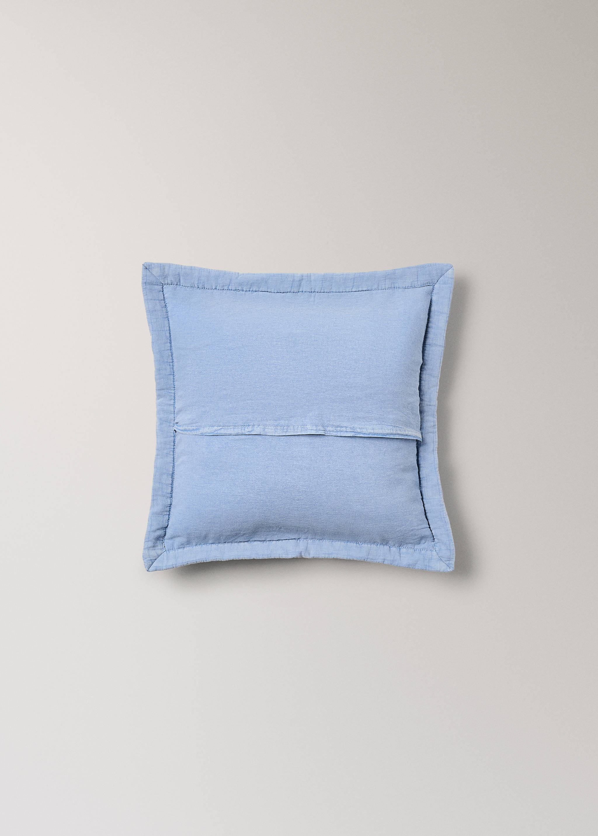 Children's cotton cushion cover with stitched check design - Details of the article 1