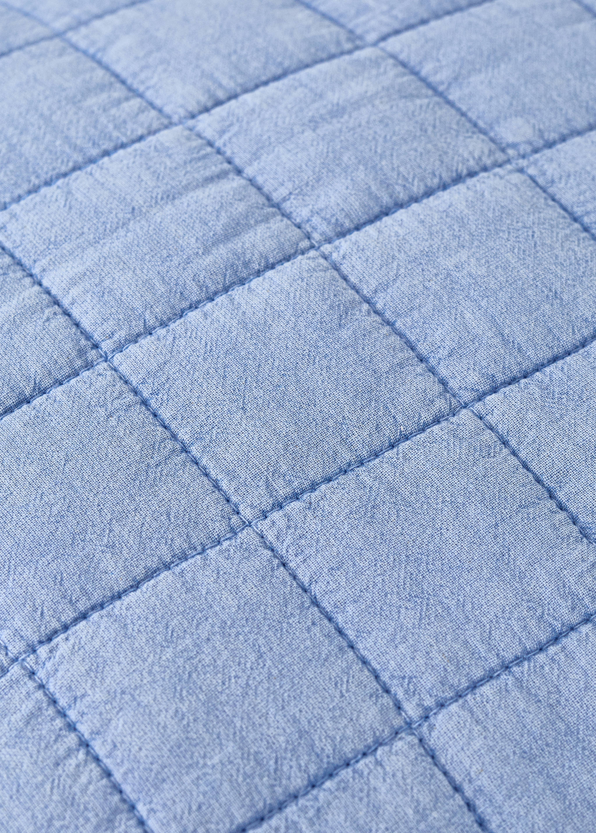 Children's cotton cushion cover with stitched check design - Details of the article 2