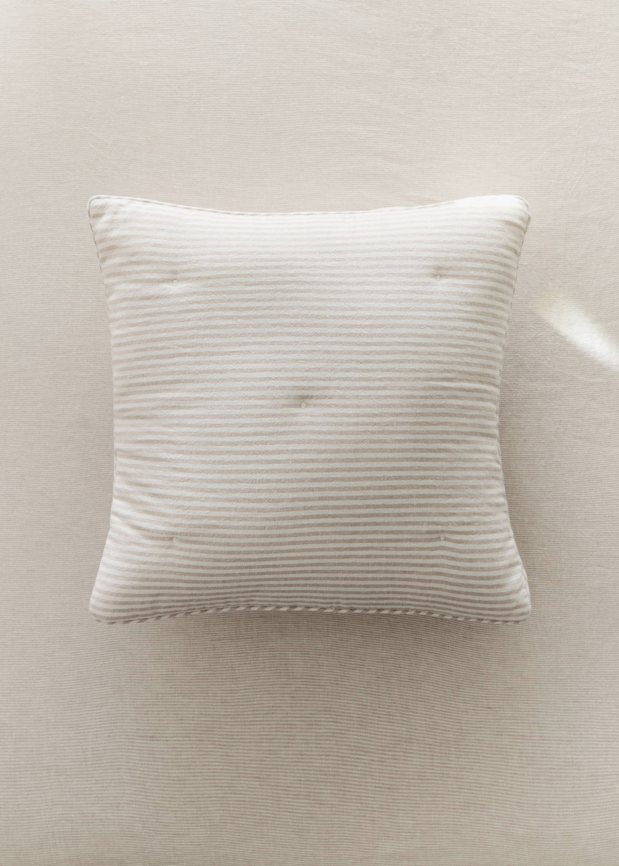 Children's cushion cover in cotton-linen stripes 40x40cm - General plane