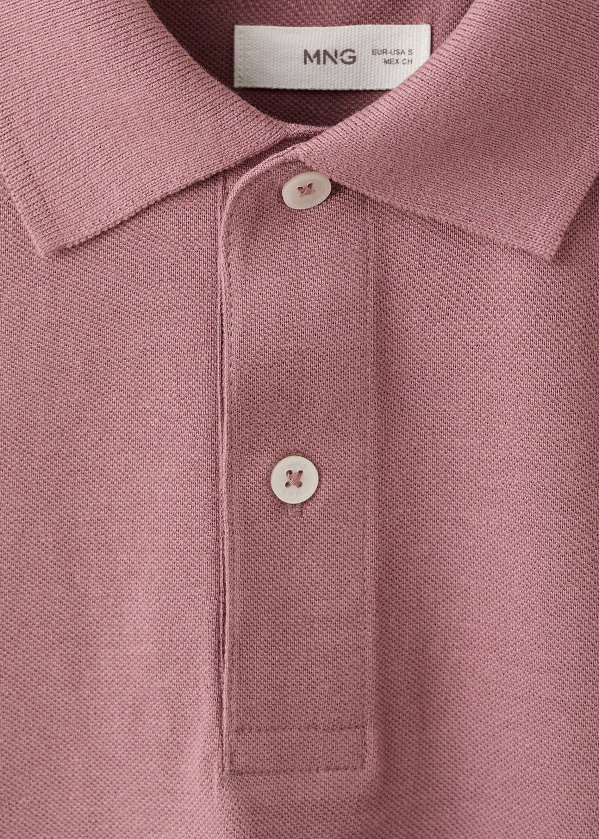 Short-sleeved cotton polo shirt — Pink