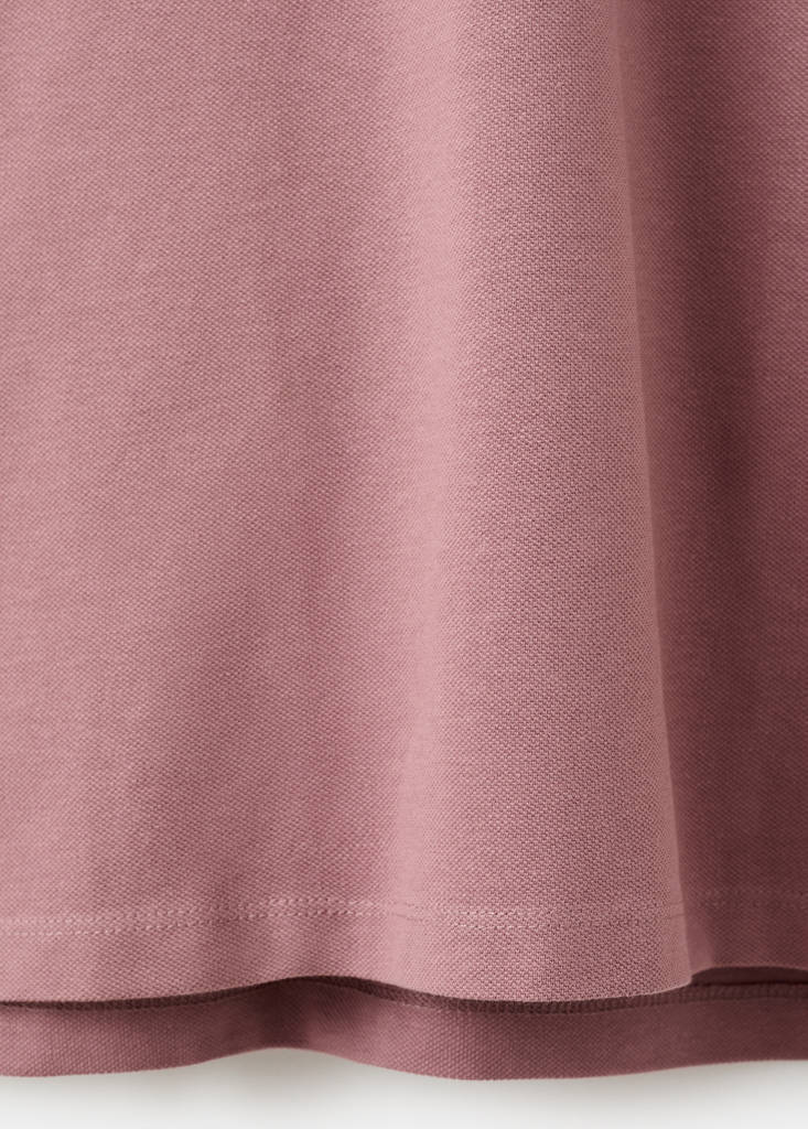 Short-sleeved cotton polo shirt — Pink