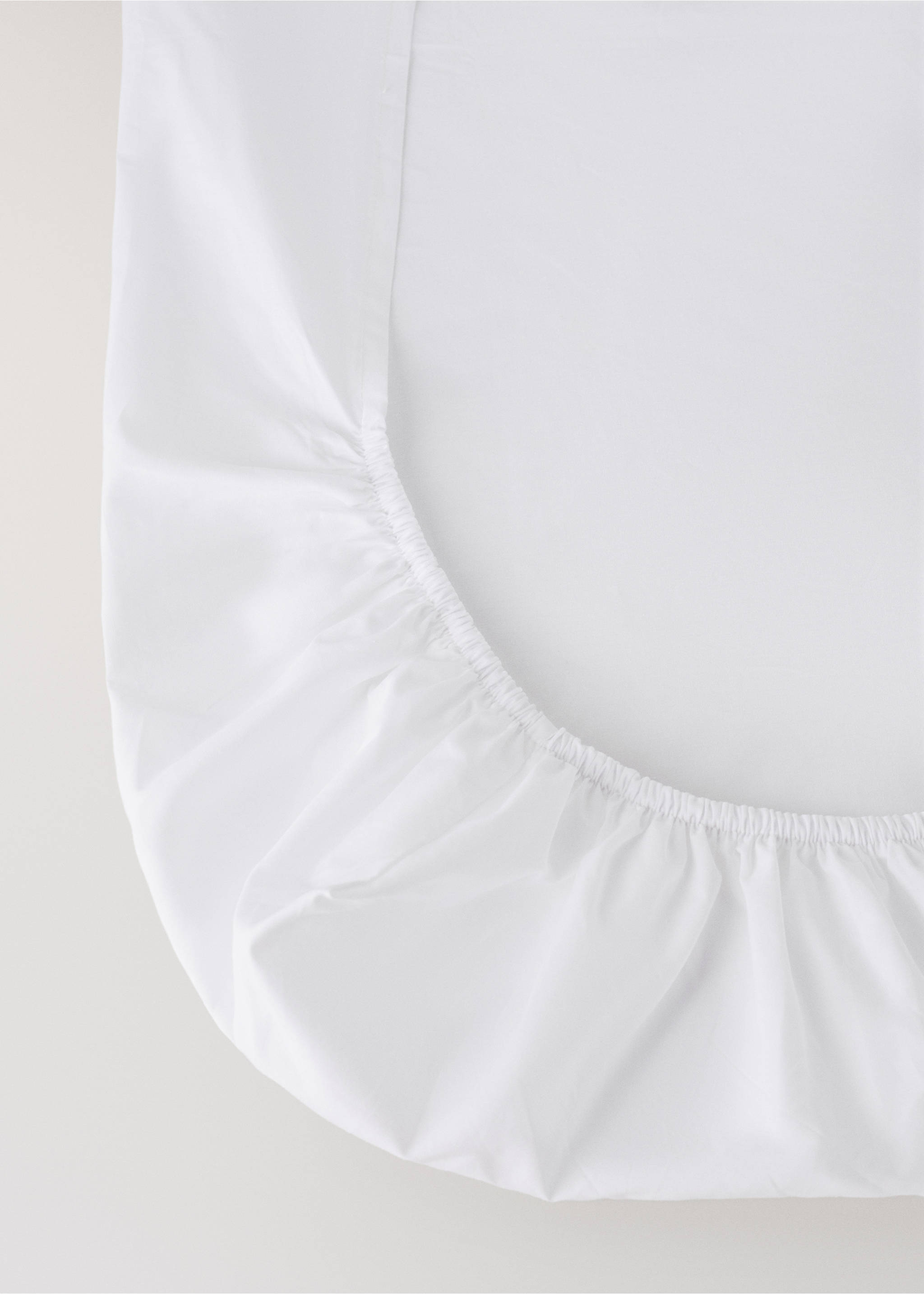 Mini cot fitted sheet in cotton percale piqué - Details of the article 1, White. Ref: 27064063-00.