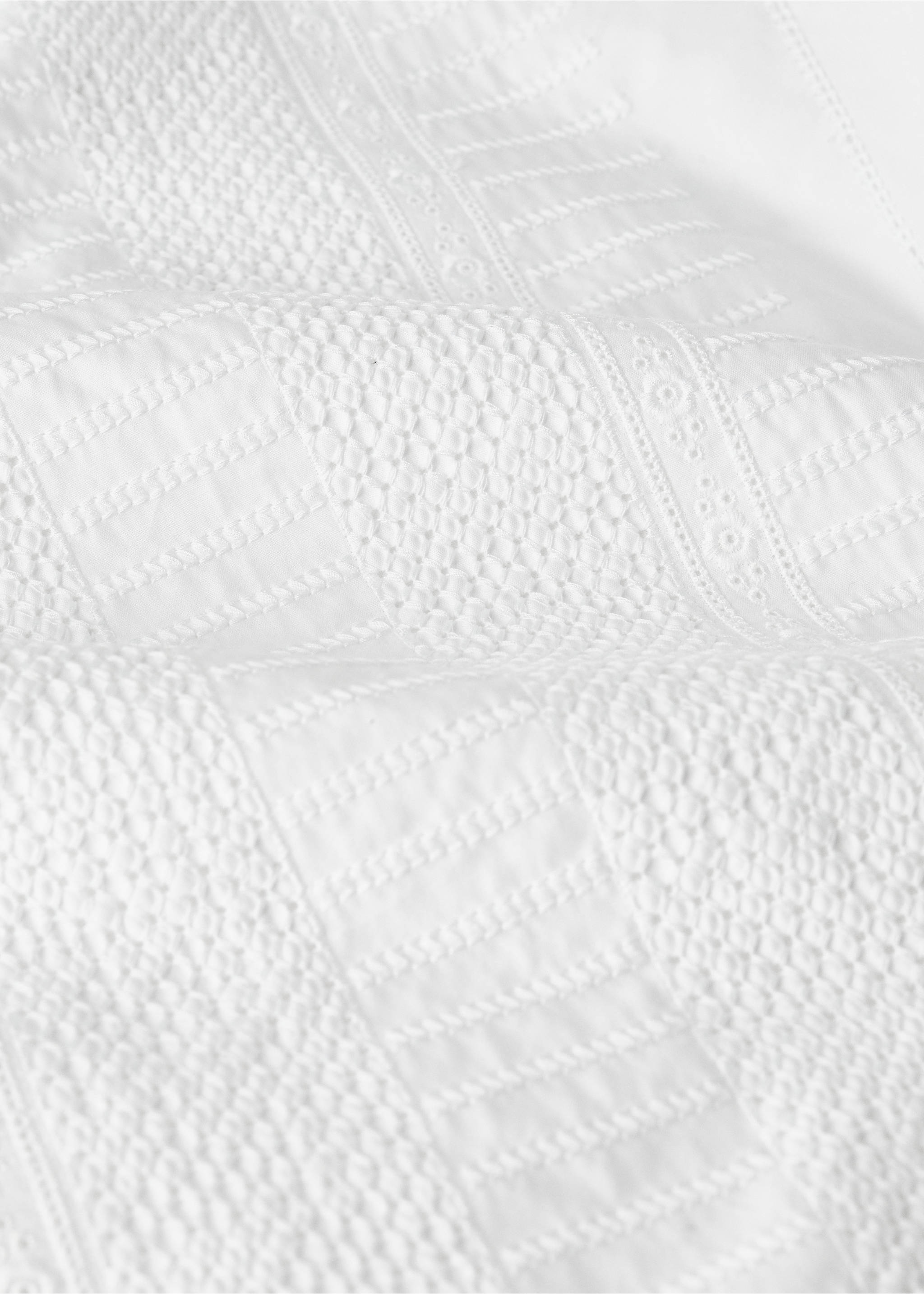 Embroidered cotton cot quilt - Details of the article 1, White. Ref: 27064070-00.