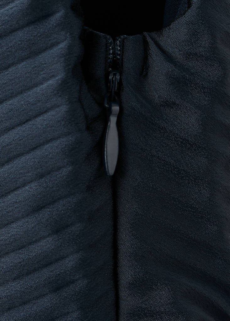 Pleated asymmetrical dress with opening — Blue