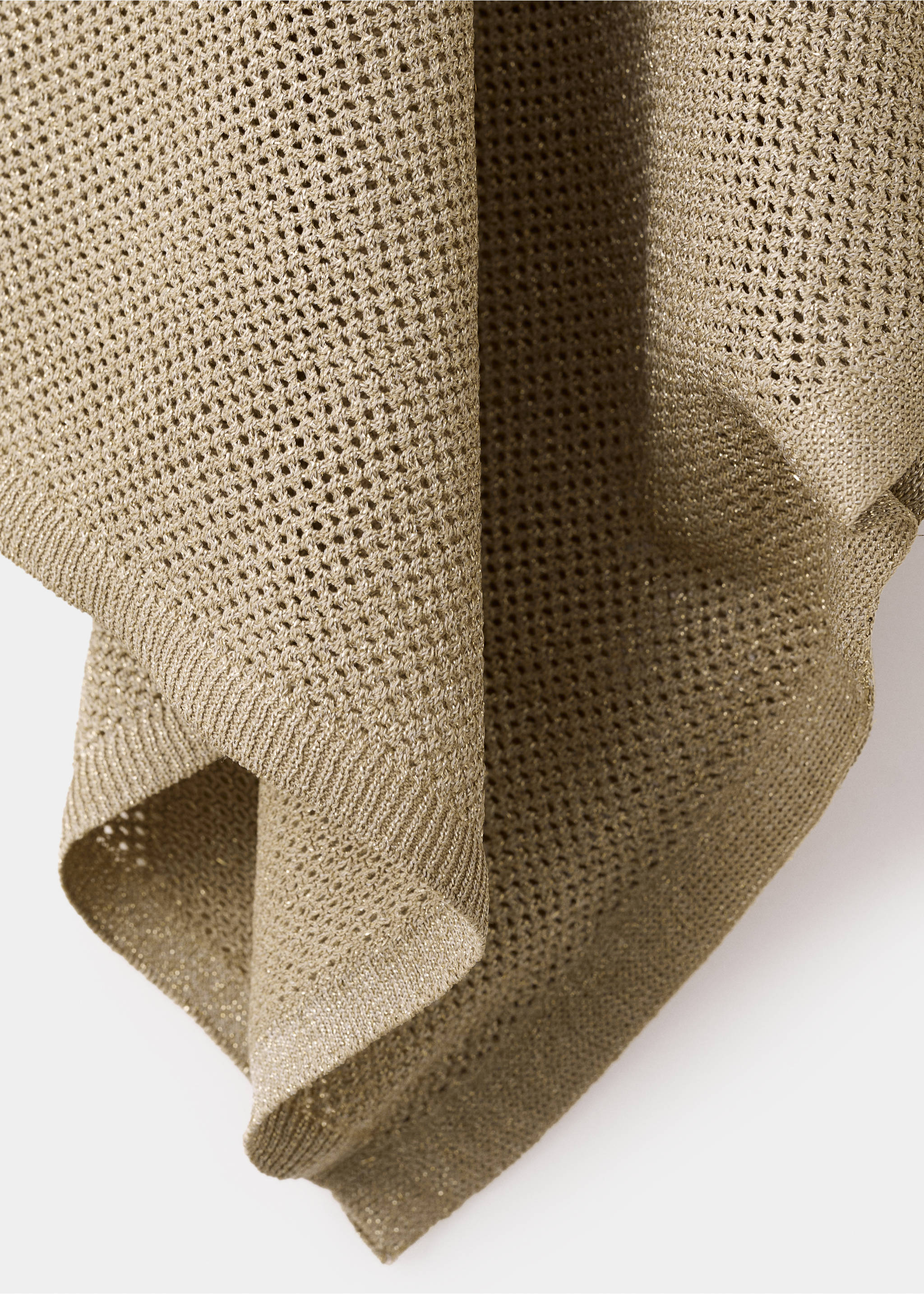 V-neck knit top - Details of the article 0, Gold. Ref: 27064074-00.