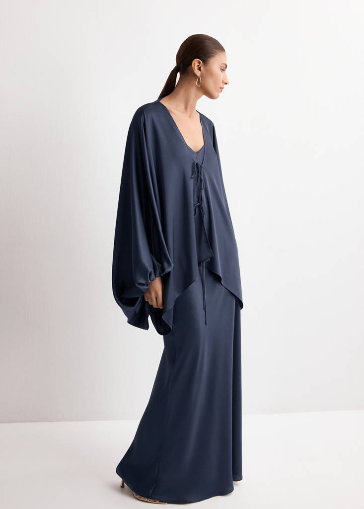 Puffed sleeves blouse — Night Blue