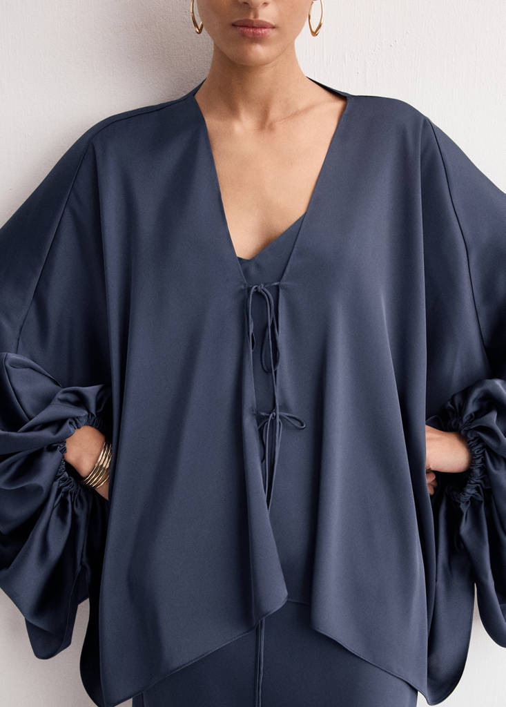 Puffed sleeves blouse — Night Blue