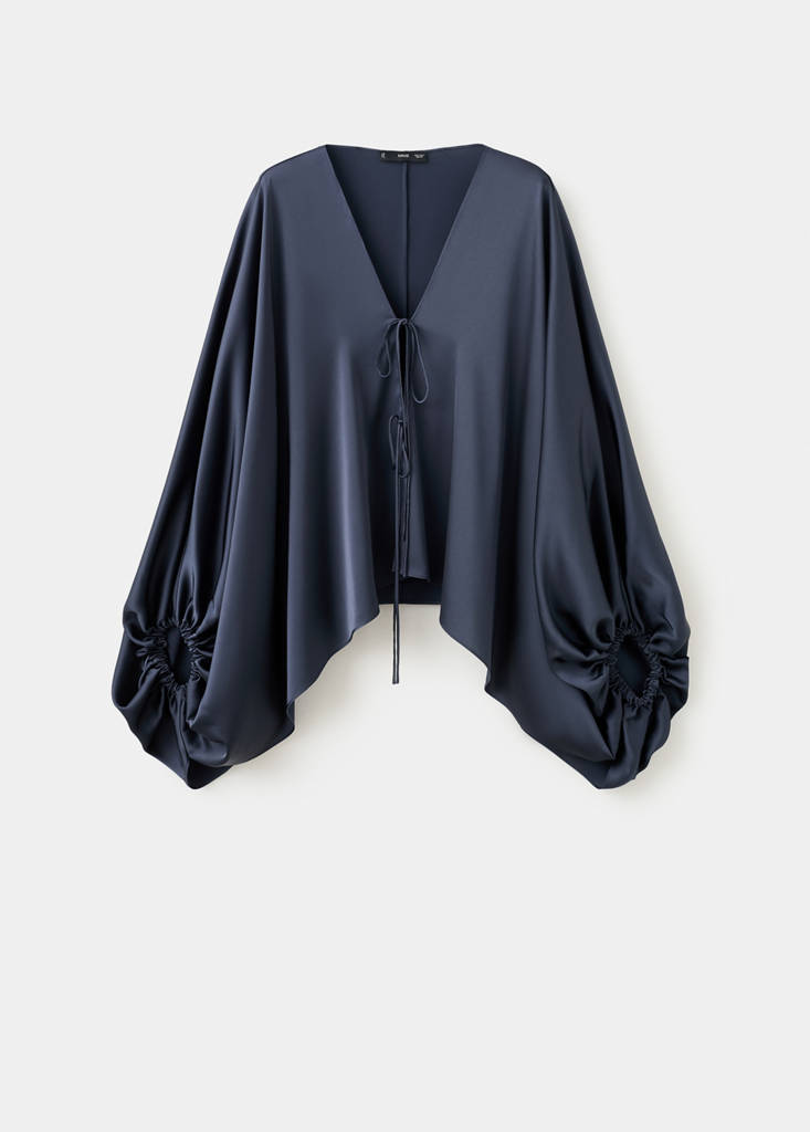 Puffed sleeves blouse — Night Blue