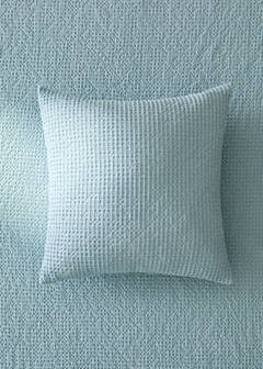 Children’s waffle-cotton garment-dyed cushion cover  40x40cm — Petrol Blue 1