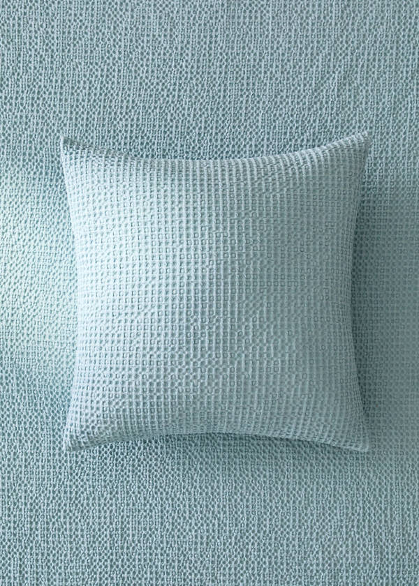 Children’s waffle-cotton garment-dyed cushion cover  40x40cm — Petrol Blue