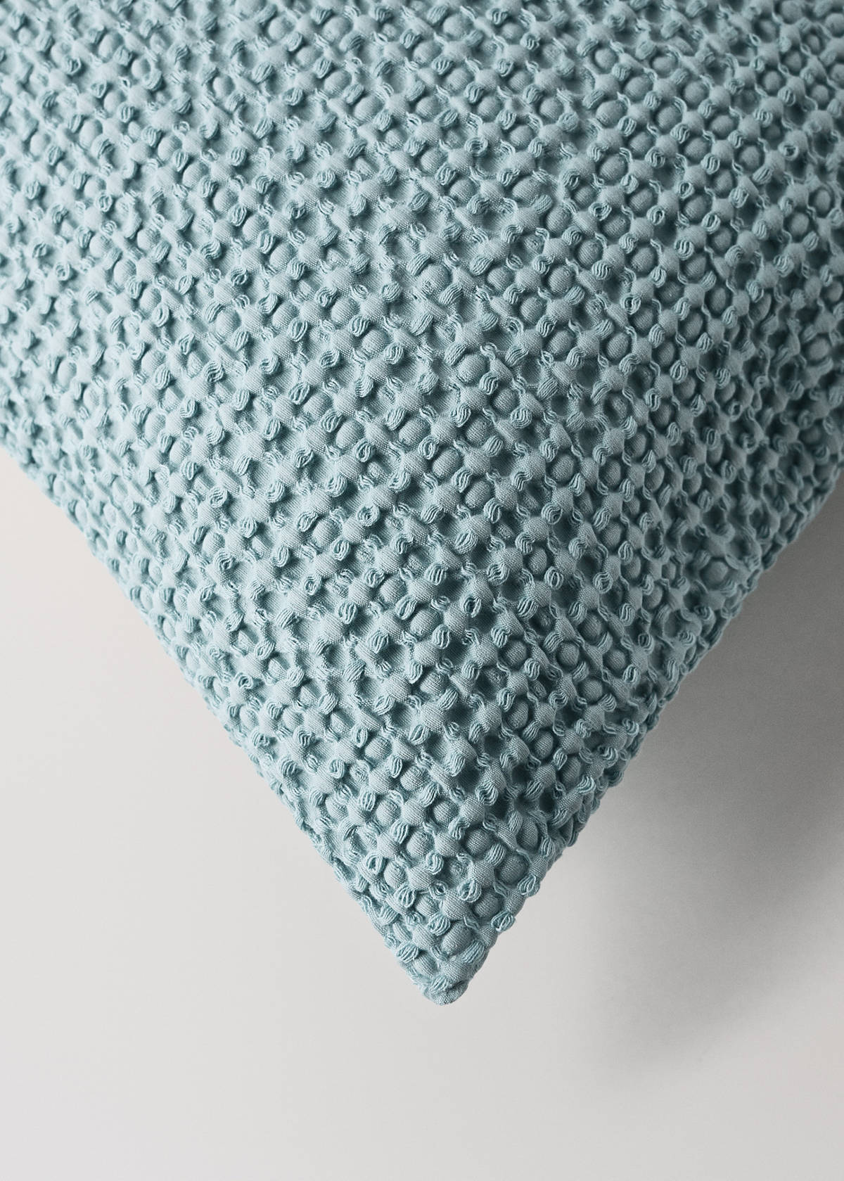 Children’s waffle-cotton garment-dyed cushion cover  40x40cm — Petrol Blue