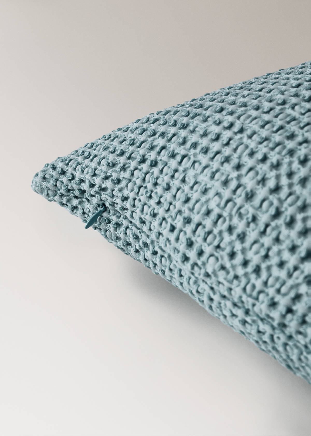 Children’s waffle-cotton garment-dyed cushion cover  40x40cm — Petrol Blue