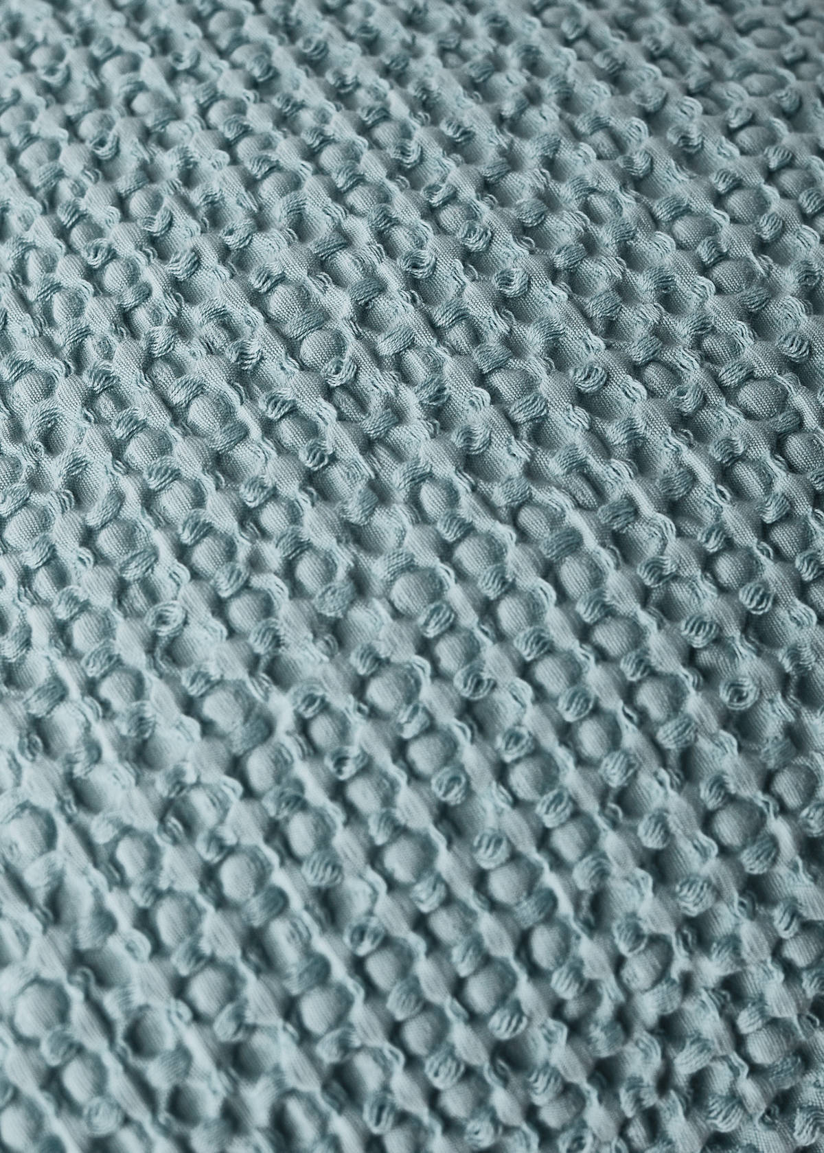 Children’s waffle-cotton garment-dyed cushion cover  40x40cm — Petrol Blue