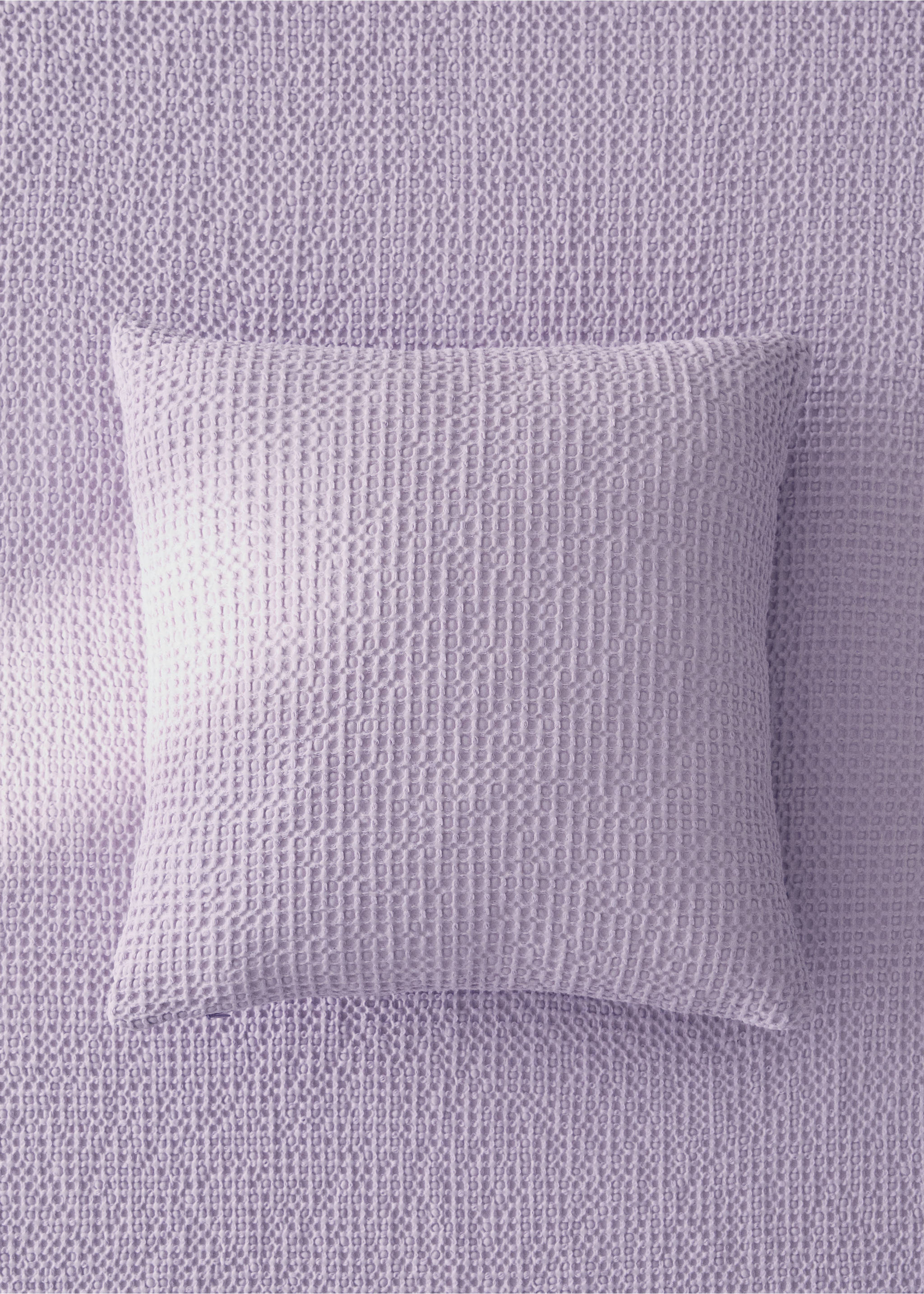 Children’s waffle-cotton garment-dyed cushion cover  40x40cm - General plane, Light/Pastel Purple. Ref: 27064076-00.