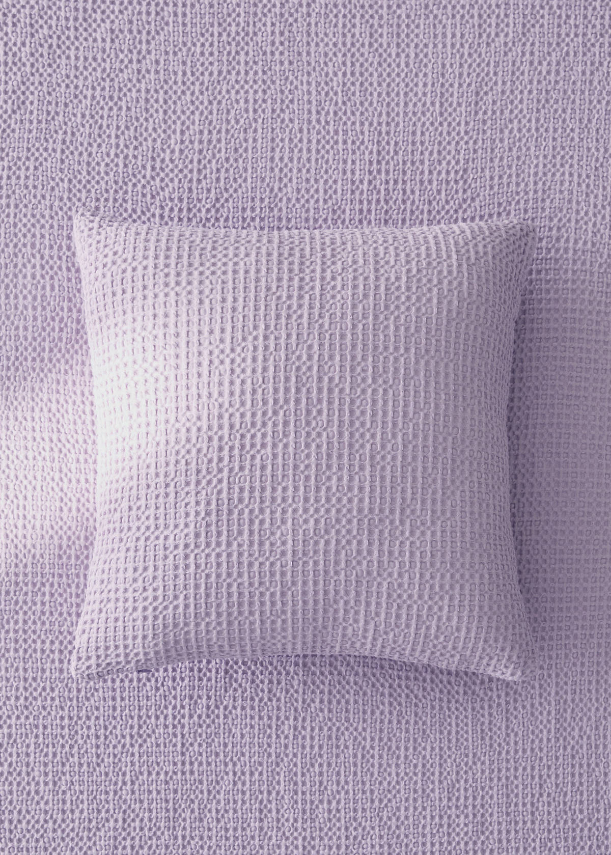 Children’s waffle-cotton garment-dyed cushion cover  40x40cm — Light/Pastel Purple