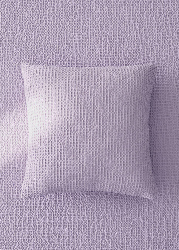 Children’s waffle-cotton garment-dyed cushion cover  40x40cm — Light/Pastel Purple
