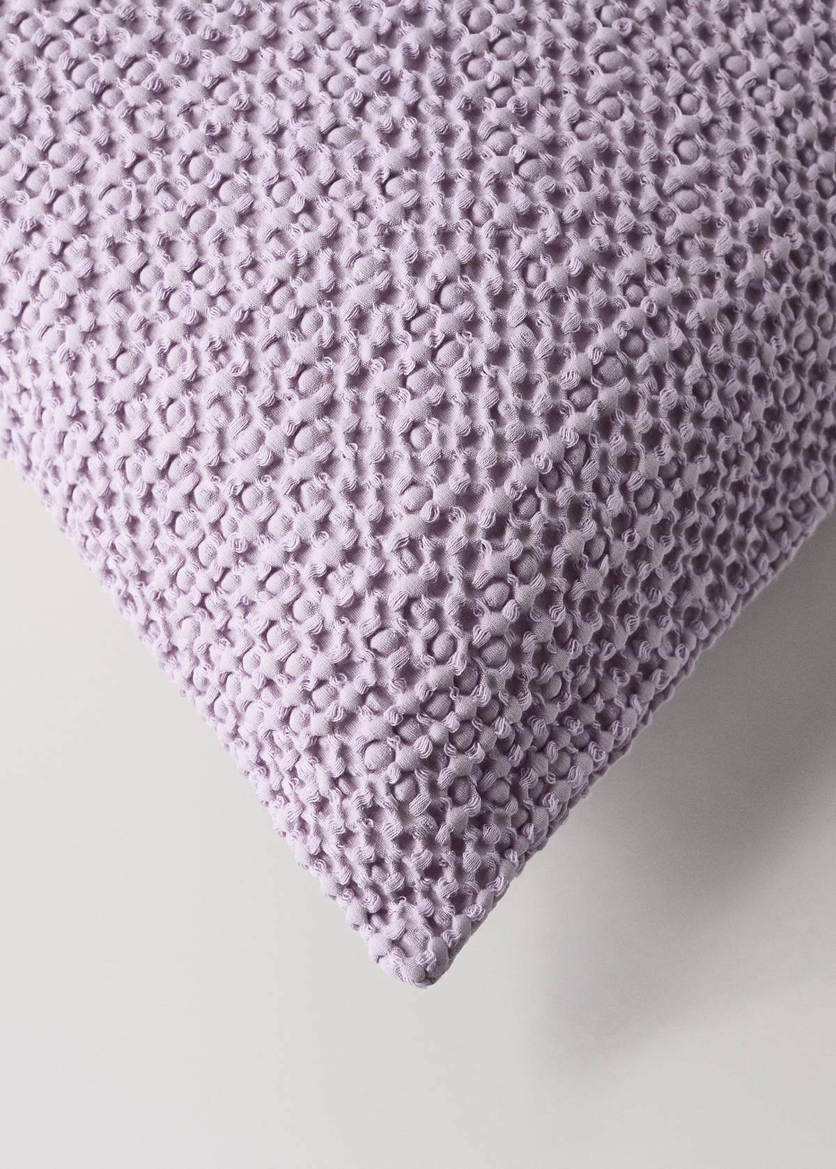Children’s waffle-cotton garment-dyed cushion cover  40x40cm — Light/Pastel Purple