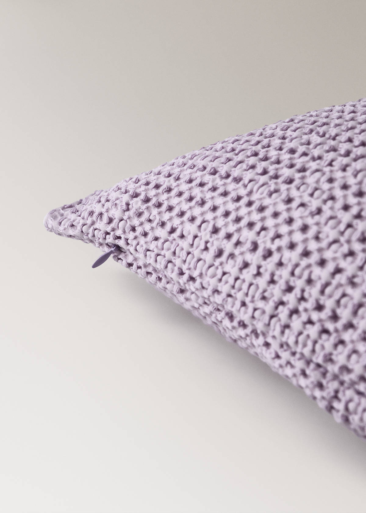 Children’s waffle-cotton garment-dyed cushion cover  40x40cm — Light/Pastel Purple