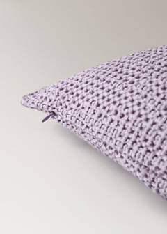 Children’s waffle-cotton garment-dyed cushion cover  40x40cm — Light/Pastel Purple 4