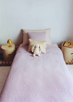 Children’s waffle-cotton garment-dyed cushion cover  40x40cm — Light/Pastel Purple 6