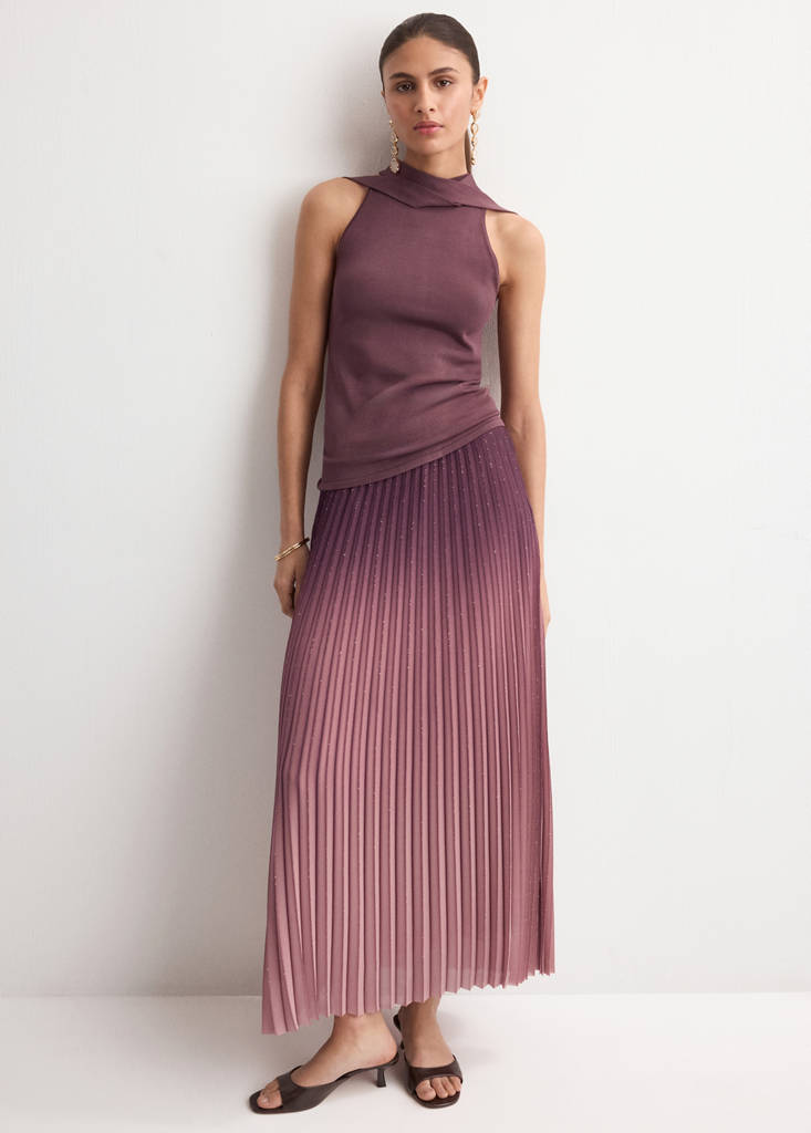 Shiny pleated skirt — Light/Pastel Purple