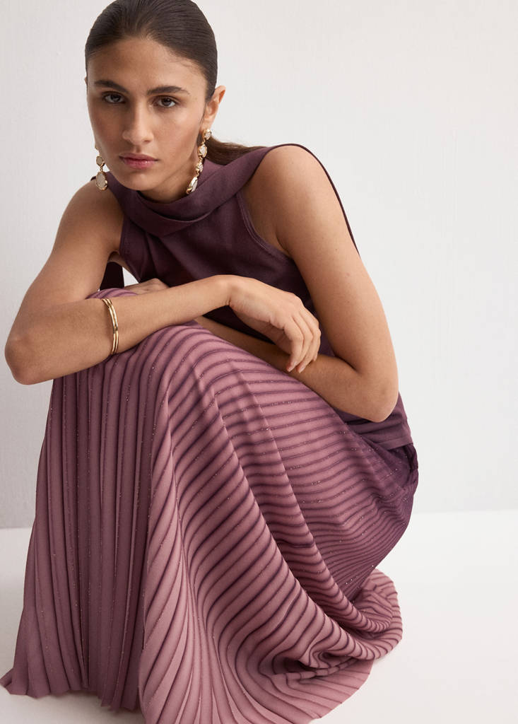 Shiny pleated skirt — Light/Pastel Purple