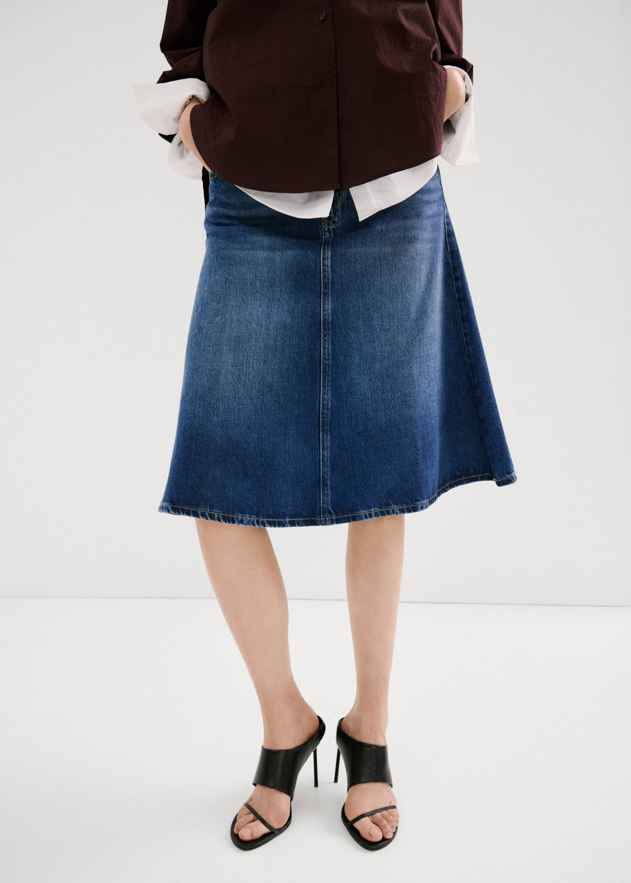 Midi denim skirt - Details of the article 1