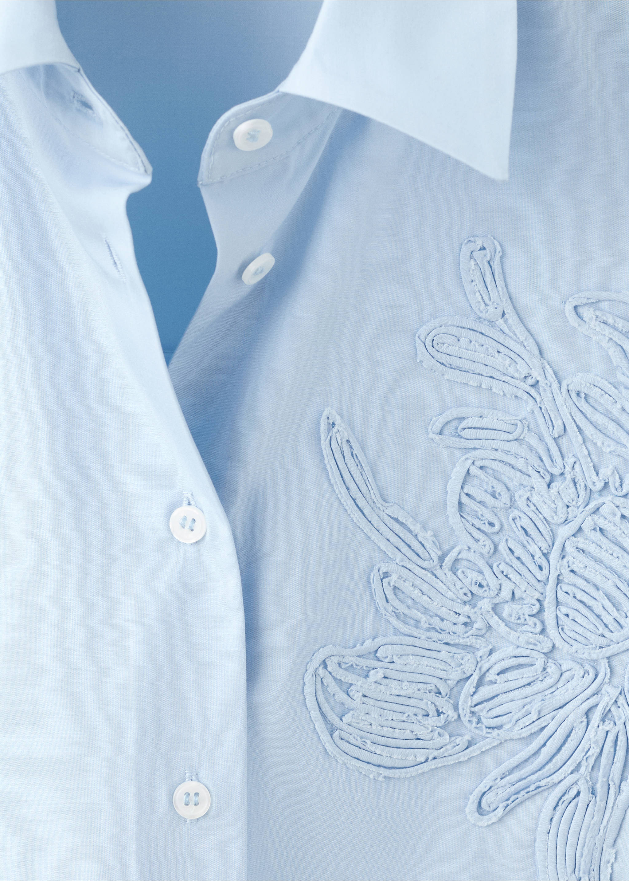 花朵刺绣衬衫 - null, 天蓝. Ref: 27064080-00.