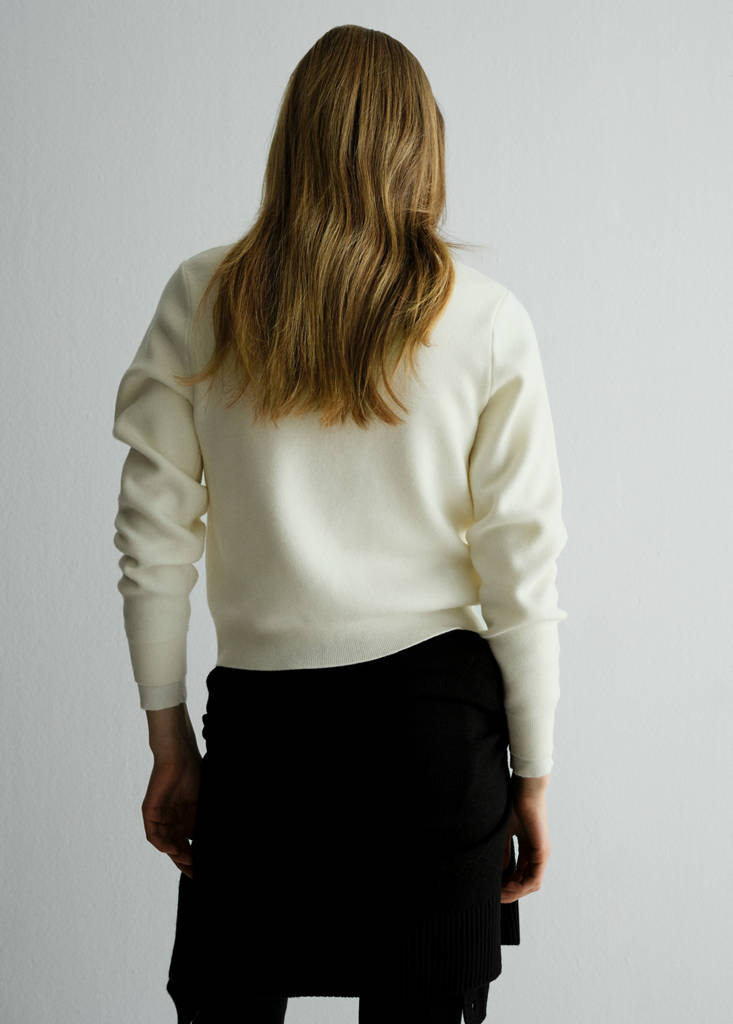 Knitted button cardigan — Ecru