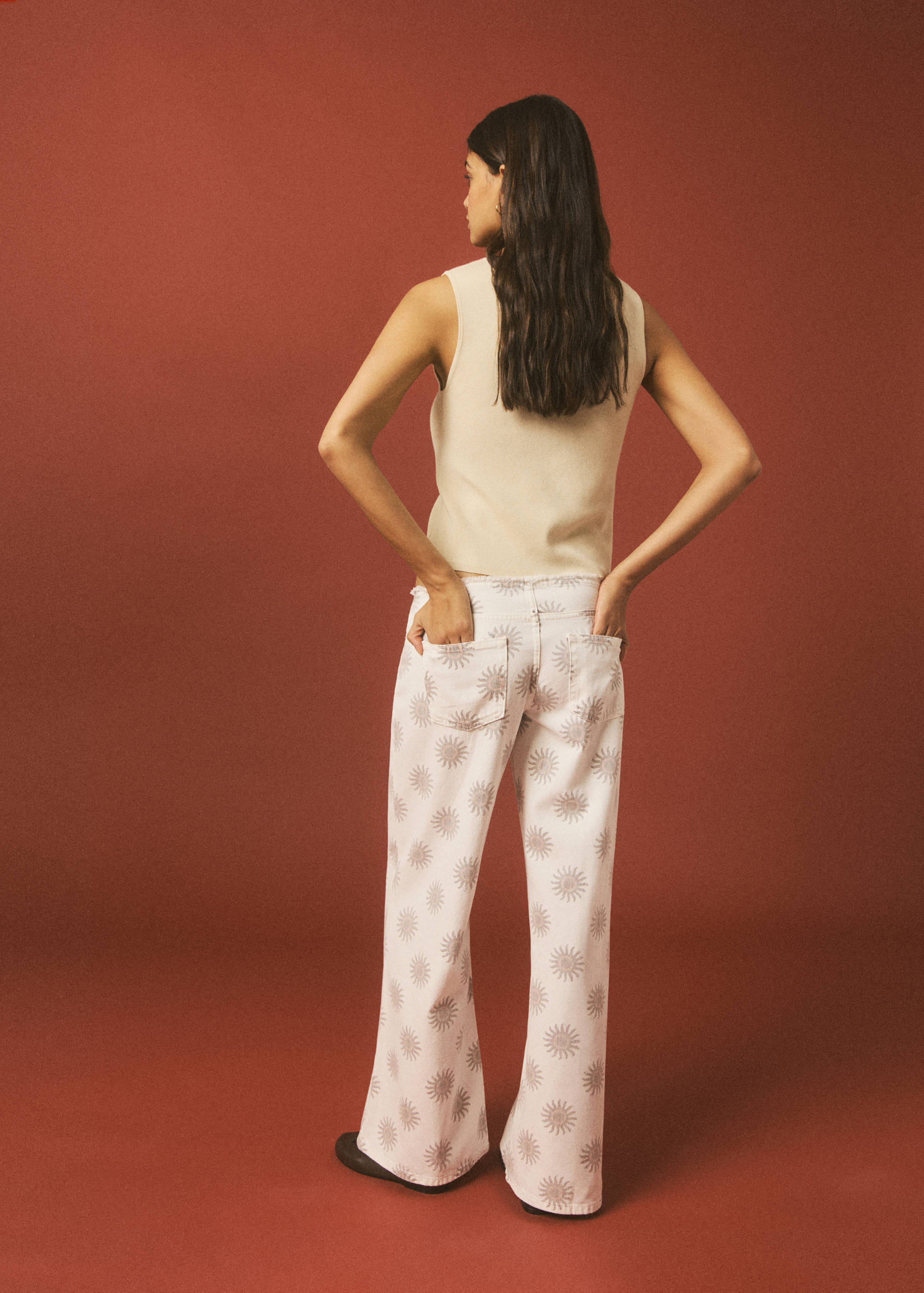 Texans cintura baixa estampats - Revers de l'article